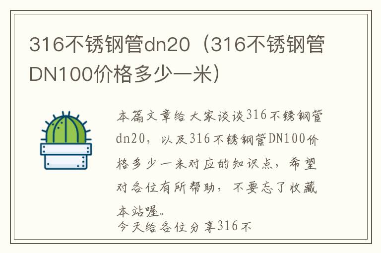316不锈钢管dn20（316不锈钢管DN100价格多少一米）